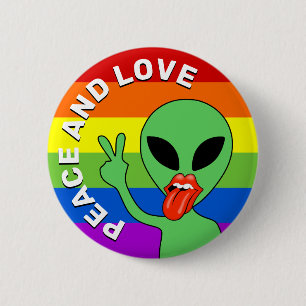 Badge Rond 5 Cm Amour alien
