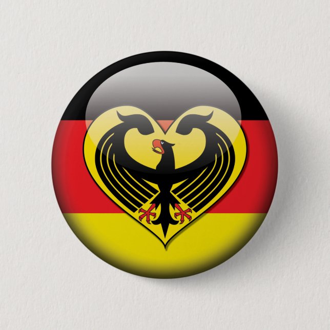 Badge Rond 5 Cm Amour allemand de drapeau (Devant)