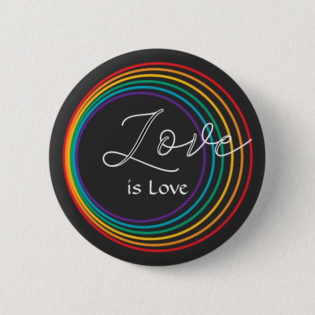 Badge Rond 5 Cm Amour arc-en-ciel (Devant)