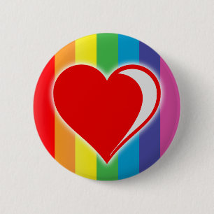 Badge Rond 5 Cm amour arc-en-ciel.