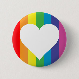 Badge Rond 5 Cm amour arc-en-ciel.