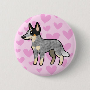 Badge Rond 5 Cm Amour australien de chien/Kelpie de bétail