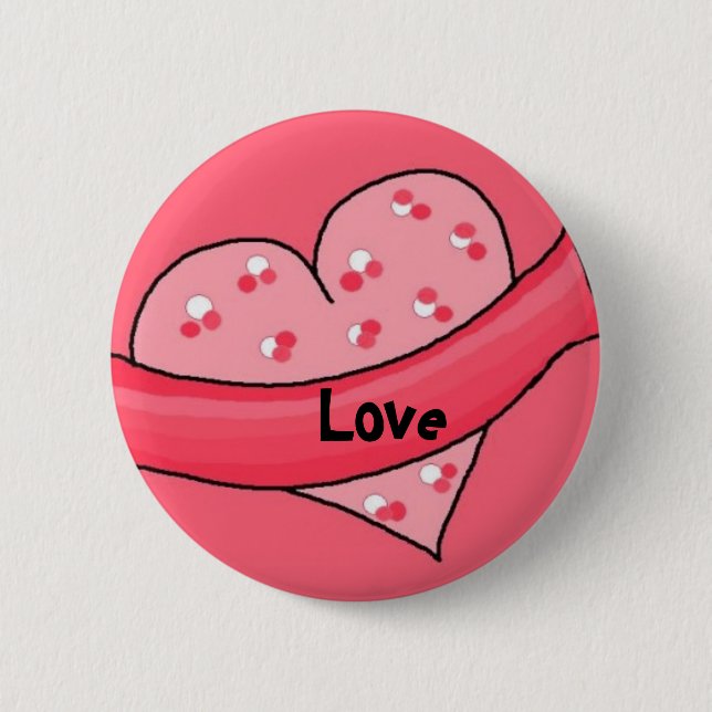 Badge Rond 5 Cm Amour - Bouton (Devant)