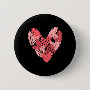 Badge Rond 5 Cm Amour Coeur Art Saint-Valentin Tenue Assortie Femm