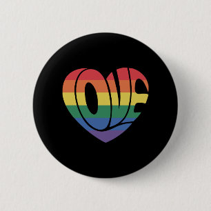 Badge Rond 5 Cm Amour Coeur rétro Super LGBT Rainbow Pride Gear