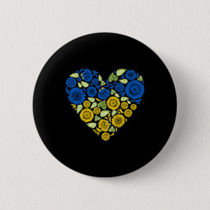 Badge Rond 5 Cm Amour Coeur Ukraine tournesol Ukraine Paix pour vo