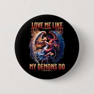 Badge Rond 5 Cm Amour comme les démons font Ange diabolique Hallow