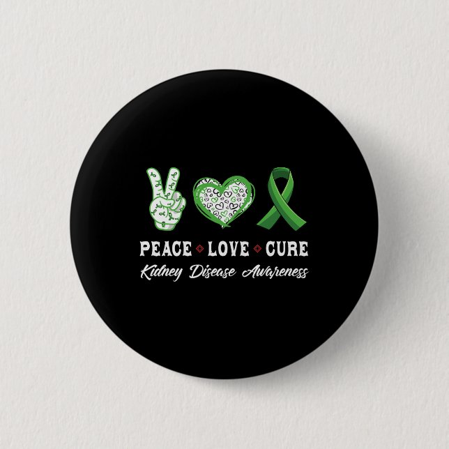 Badge Rond 5 Cm Amour Cure Maladie du rein Sensibilisation Hommes  (Devant)