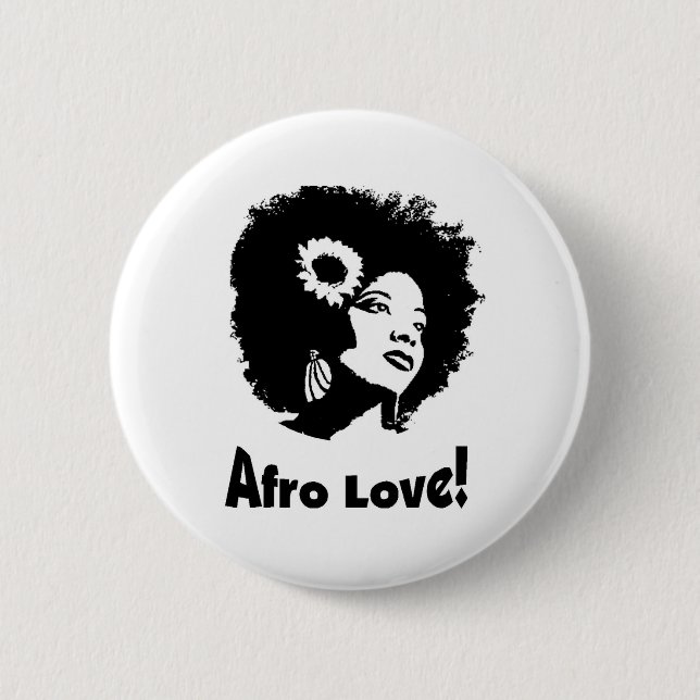 Badge Rond 5 Cm Amour d'Afro (Devant)
