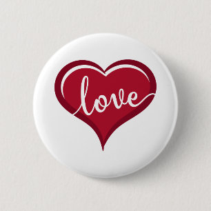 Badge Rond 5 Cm amour dans les valentines cardiaques