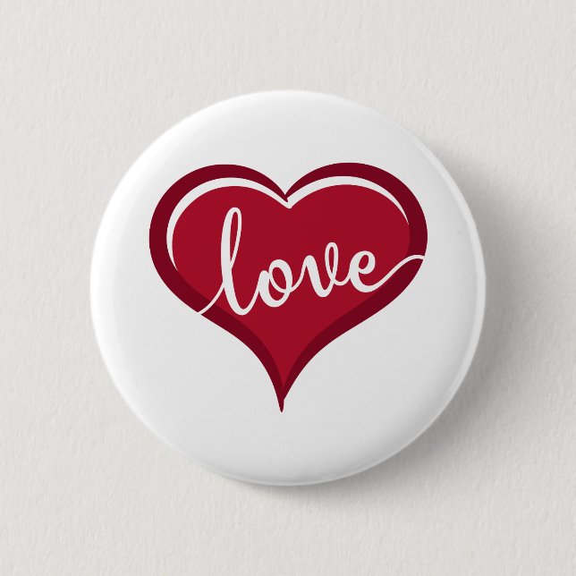 Badge Rond 5 Cm amour dans les valentines cardiaques (Devant)