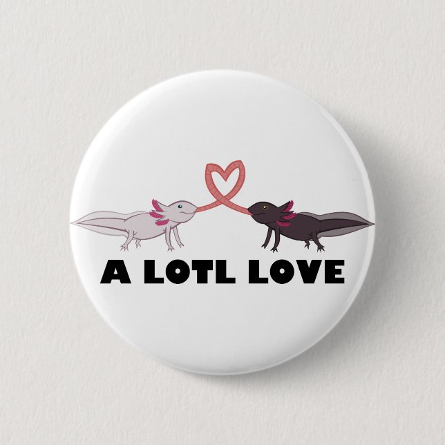 Badge Rond 5 Cm amour d'axolotl (Devant)