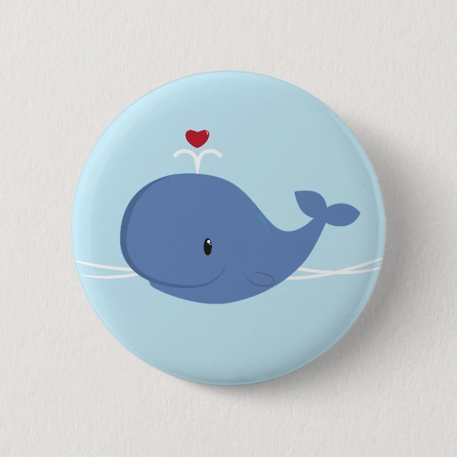 Badge Rond 5 Cm Amour de baleine (Devant)