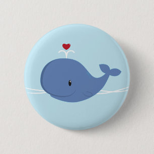 Badge Rond 5 Cm Amour de baleine