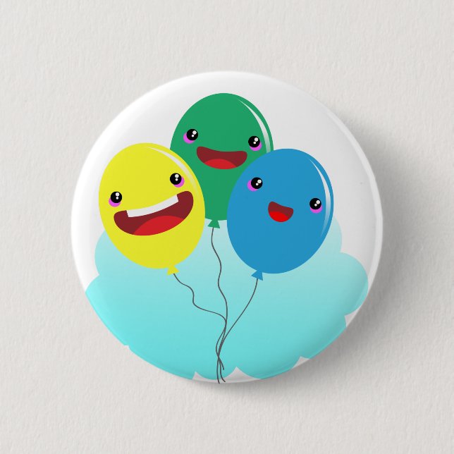 Badge Rond 5 Cm amour de ballons à voler (Devant)