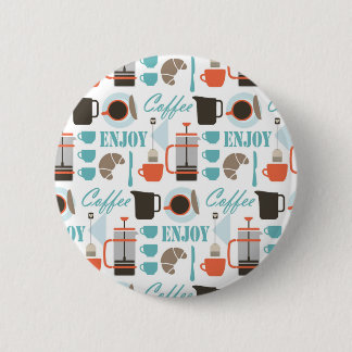 Badge Rond 5 Cm Amour de café et motif de café