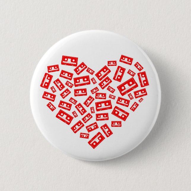 Badge Rond 5 Cm Amour de cassette (Devant)