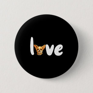 Badge Rond 5 Cm Amour de chien Chihuahua pour la Saint-Valentin