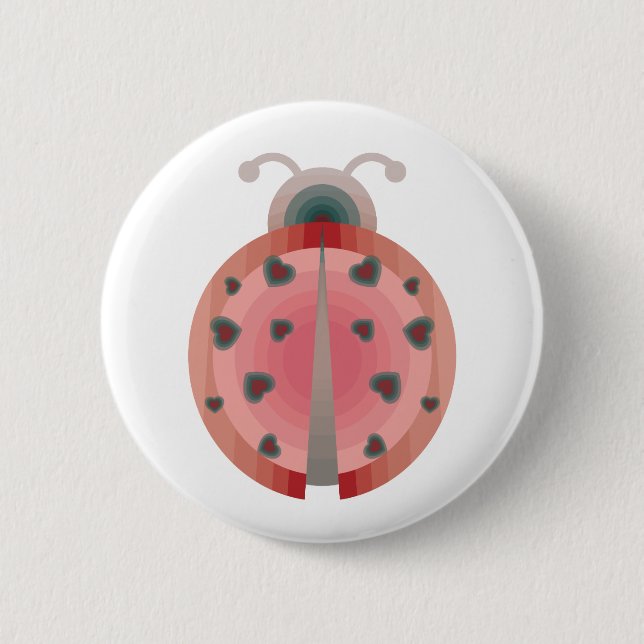 Badge Rond 5 Cm amour de coccinelle (Devant)
