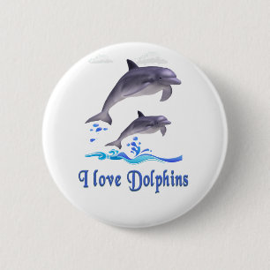 Badge Rond 5 Cm Amour de dauphin