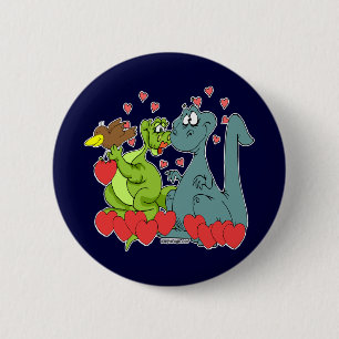 Badge Rond 5 Cm Amour de dinosaure