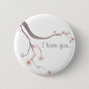 Badge Rond 5 Cm Amour de fleurs de cerisier…