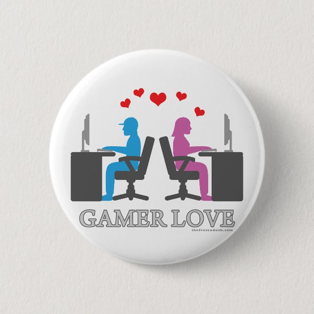 Badge Rond 5 Cm Amour de Gamer (Devant)