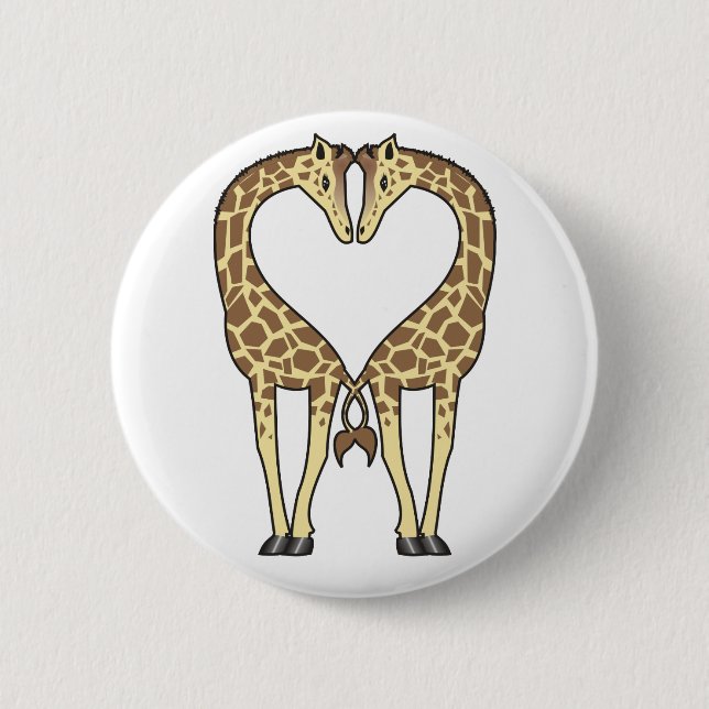 Badge Rond 5 Cm Amour de girafe (Devant)