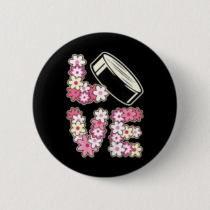 Badge Rond 5 Cm Amour de hockey groovy hippie années 60 70 adolesc