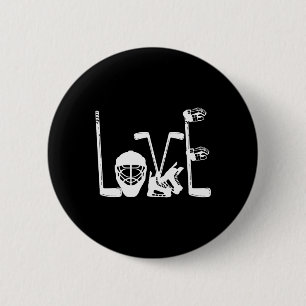 Badge Rond 5 Cm Amour de hockey sur glace Funny Hockey Saint-Valen
