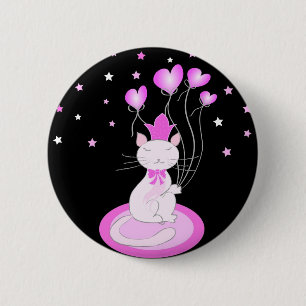 Badge Rond 5 Cm Amour de Kitty - bouton de Pin