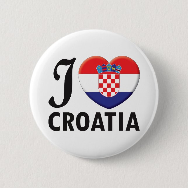 Badge Rond 5 Cm Amour de la Croatie (Devant)