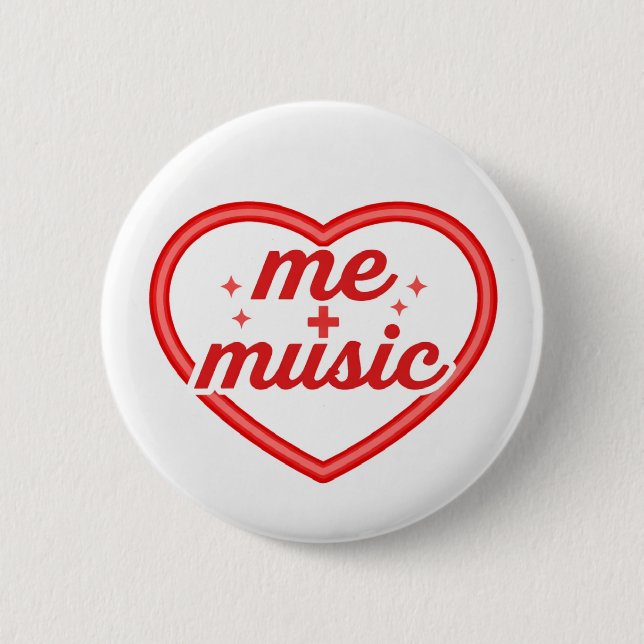 Badge Rond 5 Cm Amour de la musique (Devant)