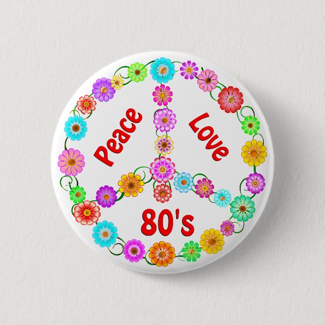 Badge Rond 5 Cm amour de la paix 80s (Devant)
