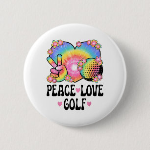 Badge Rond 5 Cm Amour de la paix Golf amateur tenue hippie 60s 70s