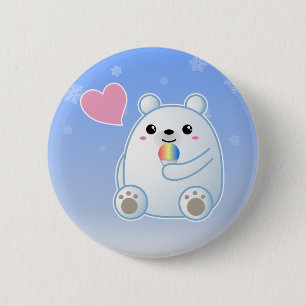 Badge Rond 5 Cm Amour de l'ours polaire