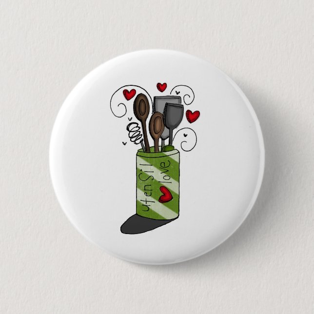 Badge Rond 5 Cm amour de l'ustensile vol25 (Devant)