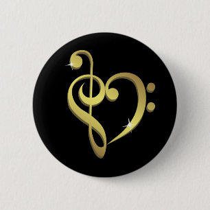 Badge Rond 5 Cm Amour de musique