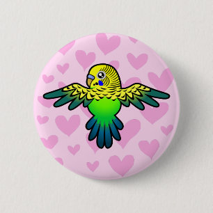 Badge Rond 5 Cm Amour de perruche