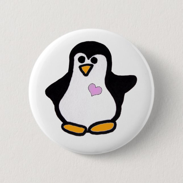 Badge Rond 5 Cm Amour de pingouin (Devant)