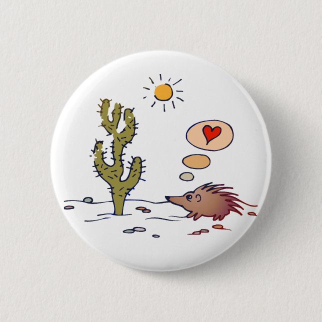 Badge Rond 5 Cm Amour de porc-épic (Devant)