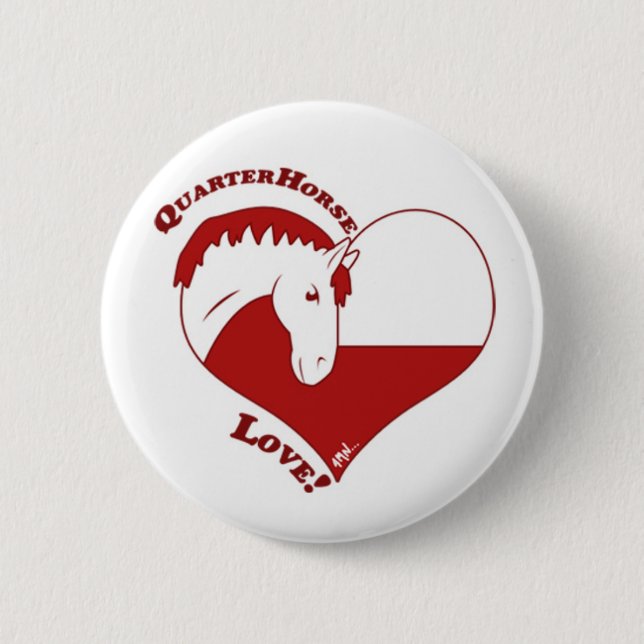 Badge Rond 5 Cm Amour de QuarterHorse ! (Devant)