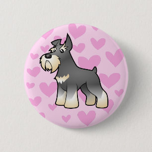 Badge Rond 5 Cm Amour de Schnauzer