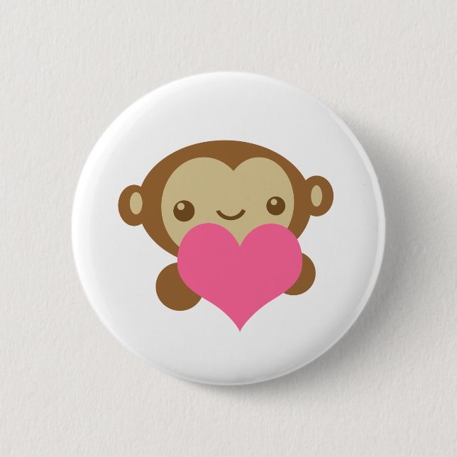 Badge Rond 5 Cm Amour de singe (Devant)