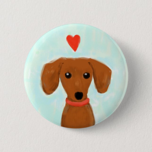 Badge Rond 5 Cm Amour de teckel (Devant)