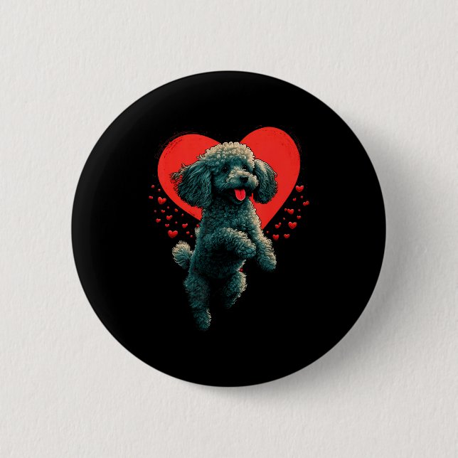 Badge Rond 5 Cm Amour de Teckels pour la Saint-Valentin sur Canich (Devant)