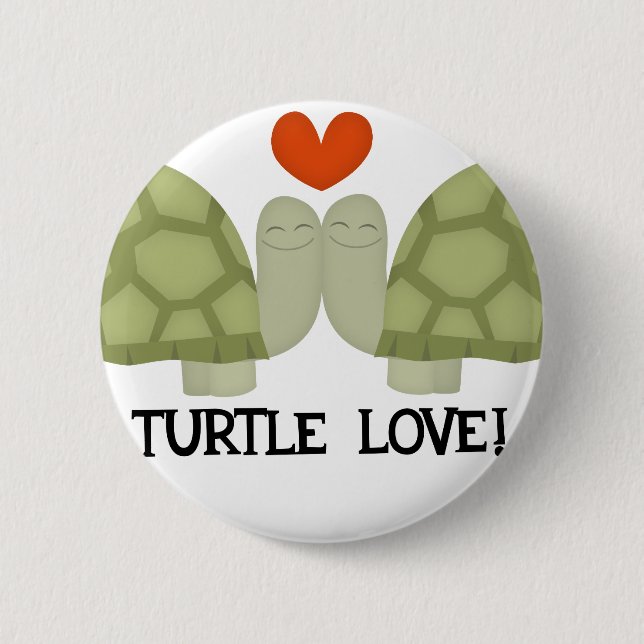 Badge Rond 5 Cm Amour de tortue (Devant)