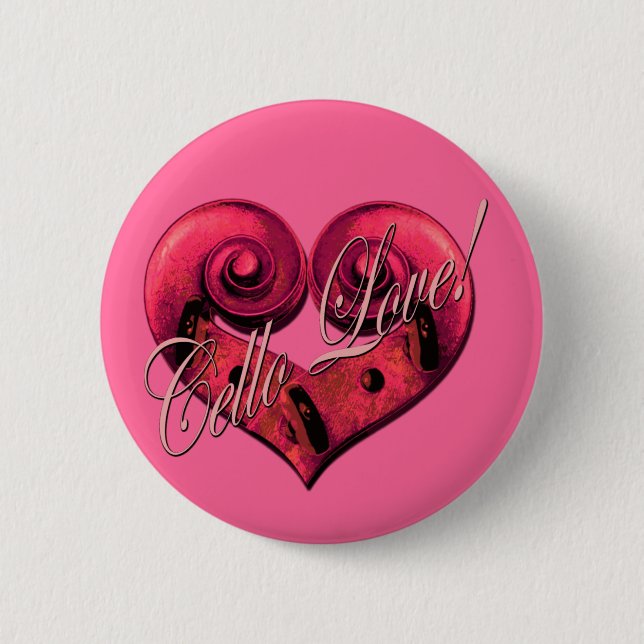 Badge Rond 5 Cm amour de violoncelle (Devant)