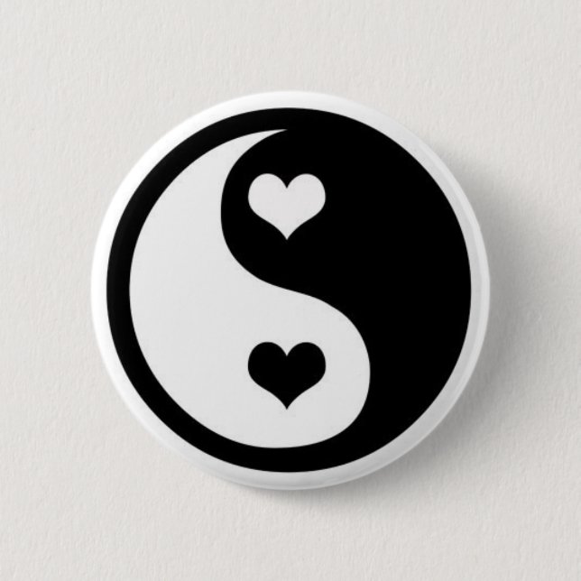 Badge Rond 5 Cm Amour de Ying Yang (Devant)
