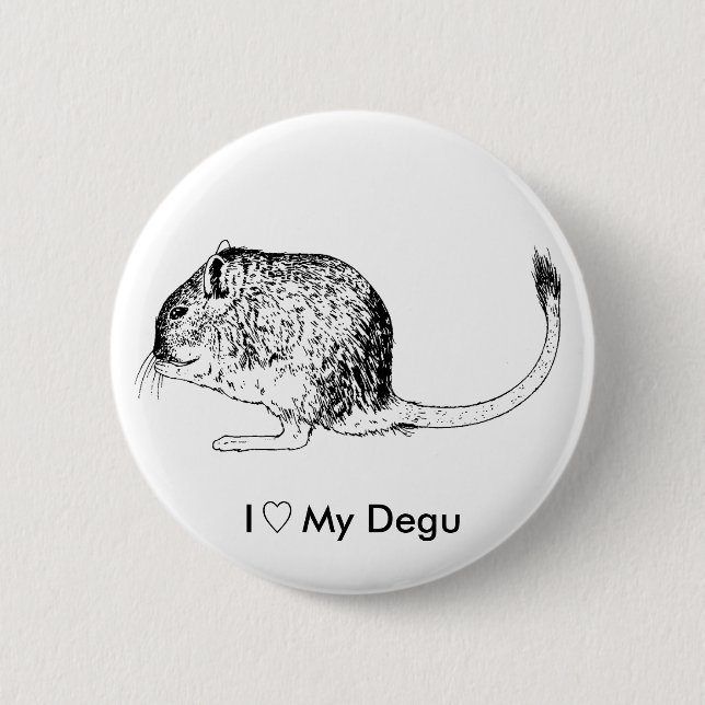 Badge Rond 5 Cm Amour Degus - goupilles (Devant)